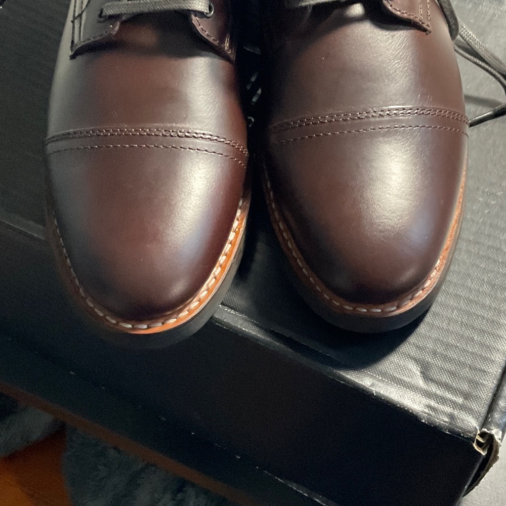 Thursday Boot Company Brown Leather Cap-Toe Lace-Up Boots - Picture 6 of 7